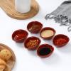 imagevicrays Ceramic Dipping Sauce Bowls  Small Charcuterie Dip Cups Cooking Prep Condiment Oil Dish Mini Tapas Plates for Soy Sushi Salsas Wasabi Appetizer Dessert  Set of 6 Cherry RedCherry Red