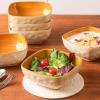 imagevicrays Ceramic Square 12 Pieces Dinnerware Set  Dinner Plates Salad Plates Cereal Bowls Set Service for 4  Scratch Resistant Microwave Oven Dishwasher Safe  Cherry RedBeige