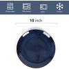 imagevicrays Ceramic Round Plates Set of 6  Porcelain 10 inch Dinner Plates for Salad Dessert Appetizer Bread  Microwave Oven and Dishwasher Safe  BlueShallow Blue