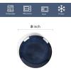 imagevicrays Ceramic Round Plates Set of 6  Porcelain 8 inch Dinner Plates for Salad Dessert Appetizer Bread  Microwave Oven and Dishwasher Safe  BlueShallow Blue