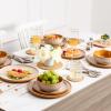 imageVicrays Ceramic 18 Pieces Dinnerware Set  Dinner Plates Salad Plates Cereal Bowls Set Service for 6  Scratch Resistant Microwave Oven Dishwasher Safe  Beige