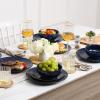 imagevicrays Ceramic Cereal Bowls Set  Porcelain 26 Ounce Soup Salad Bowls  Rice Dessert Cream Bowls Set  Chip Resistant Dishwasher Microwave Safe  Set of 6 BeigeBlue