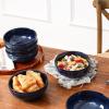 imagevicrays Ceramic Cereal Bowls Set  Porcelain 26 Ounce Soup Salad Bowls  Rice Dessert Cream Bowls Set  Chip Resistant Dishwasher Microwave Safe  Set of 6 BeigeBlue