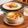 imagevicrays Ceramic Cereal Bowls Set  Porcelain 26 Ounce Soup Salad Bowls  Rice Dessert Cream Bowls Set  Chip Resistant Dishwasher Microwave Safe  Set of 6 BeigeBeige