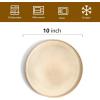 imagevicrays Ceramic Dinner Plates Set  Porcelain 10 Inch Flat Steak Pasta Pizza Plate Home Party Restaurant Plate Scratch Resistant Microwave Oven and Dishwasher Safe Set of 6 Beige