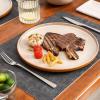 imagevicrays Ceramic Dinner Plates Set  Porcelain 10 Inch Flat Steak Pasta Pizza Plate Home Party Restaurant Plate Scratch Resistant Microwave Oven and Dishwasher Safe Set of 6 Beige