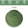 imagevicrays Ceramic Salad Plates Set  Porcelain 8 Inch Flat Dessert Appetizer Plate for Lunch Home Party Restaurant  Scratch Resistant Microwave Oven and Dishwasher Safe  Set of 6 BeigeGreen