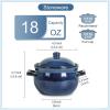 image:imagevicrays French Onion Soup Bowls with Lids and Handles 18 Ounce for Soup Beef Stew Chili Chip Resistant Dishwasher Microwave Safe Set of 4 Blue