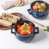 image:imagevicrays French Onion Soup Bowls with Lids and Handles 18 Ounce for Soup Beef Stew Chili Chip Resistant Dishwasher Microwave Safe Set of 4 Blue