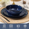 image:imageVicrays Ceramic 24 Pieces Dinnerware Set  Dinner Plates Salad Plates Cereal Bowls Set Service for 8  Scratch Resistant Microwave Oven Dishwasher Safe  Starry Blue