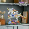 imageSillbird Flowers Unicorn Building Toy Set MOC Floral Animal Collectible Display Model for Home Decor or Office Valentines Day Birthday Gifts Toys for Adults and Kids Age 10 2025 New1472 Pieces