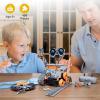 imageSillbird Robot Building Kit with Remote Control STEM Gifts for Boys Age 813 Technic Coding Robotic Toys for Kids Birthday Buildable 5in1 Models with 488 Pieces3orange