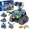 imageSillbird Robot Building Kit with Remote Control STEM Gifts for Boys Age 813 Technic Coding Robotic Toys for Kids Birthday Buildable 5in1 Models with 488 Pieces2blue