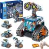 imageSillbird Robot Building Kit with Remote Control for Boys Ages 814 STEM Coding Robotics Technic Toy Birthday Creative Gifts for Kids Buildable 5in1 Models with 435 PiecesBlue