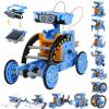imageSillbird STEM 12in1 Solar Robot Toys for Ages 813 Solar and Cell Powered Dual Drive Motor DIY Building Science Educational Kit Gift for Kids 8 9 10 11 12 13 Years OldBlue