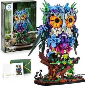 imageSillbird Flower owl Building Sets for Adults Valentines Day Birthday Creative Gift Ideas for Women ampamp Men Home Dcor Display or Centerpieces for Table  Buildable Animals Model Botanical Collection