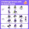 imageSillbird Solar Building Robot Kit STEM Gift for Boys Aged 812 DIY 15in1 Science Educational Toys for Kids Birthday Solar or Battery Powered Robotic Set with 212 PiecesPurplegreen