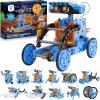 imageSillbird Solar Robot Building Kit STEM Gift for Boys Aged 812 12in1 DIY Science Educational Robotic Toys for Kids Teens Birthday Powered by The Sun with 190 PiecesBlue