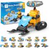 imageSillbird Solar Robot Building Kit STEM Gift for Boys Aged 814 21 in 1 DIY Science Educational Sets for Kids Teens Birthday Battery or Sun Powered Buildable Robotic Toys with 211 PiecesYellow