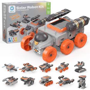 imageSillbird Solar Robot Building Kit STEM Gift for Boys Ages 814 10in1 DIY Educational Science Set for Kids Birthday Sun Powered Space Robotics Toys with 112PCSGray