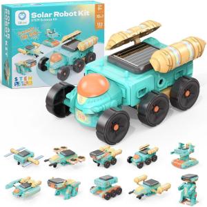 imageSillbird Solar Robot Building Kit STEM Gift for Boys Ages 814 10in1 DIY Educational Science Set for Kids Birthday Sun Powered Space Robotics Toys with 112PCSGreen