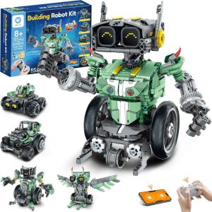 imageSillbird Robot Car Building Kit with Remote Control for Boys Ages 814 STEM Coding Robotics Technic Toy Birthday Gifts for Kids Buildable 5in1 Models with 727 Pieces