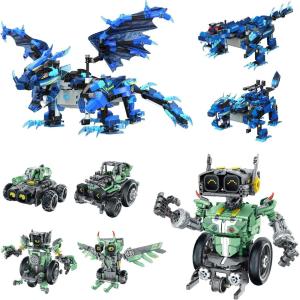 image:imageSillbird Bundle  2 Items Dragon Building Kit amp Robot Car Buildable Toy with Remote Control for Boys Ages 814 Christmas STEM Coding Robotics Technic Toy Birthday Gifts for Kids
