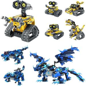 image:imageSillbird Bundle  2 Items Robot Building Kit amp Dragon Robotic Toy for with Remote Control Christmas Stem Gifts for Kids Boys Ages 814 Technic Set Birthday Creative Gifts