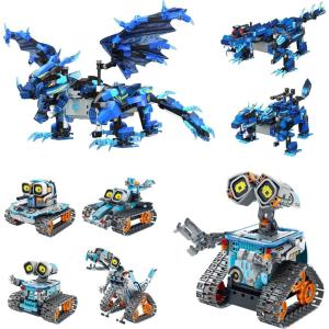 image:imageSillbird Bundle  2 Items Dragon amp Robot Building Kit with Remote Control Christmas Stem Gifts for Kids Boys Ages 812 Coding Robotics Technic Toy