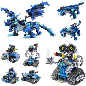 image:imageSillbird Bundle  2 Items Dragon ampRobot Building Kit Christmas STEM Set with Remote Control for Kids Boys Ages 812 Technic Buildable Toy for Birthday Gift
