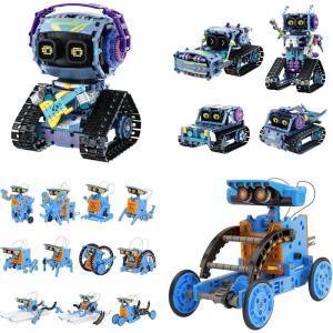 image:imageSillbird Bundle  2 Items Robot Building Kit with Remote Control amp Solar Robot Toys DIY Building Science Experiment Kit for Kids Aged 814 Christmas STEM Gift for Kids Teens Birthday