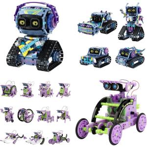 image:imageSillbird Bundle  2 Items Robot Building Kit with Remote Control amp Solar Robotic Toy Christmas STEM Gifts for Kids Boys Ages 814 DIY Science Educational Set