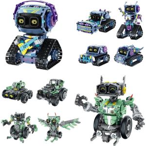 image:imageSillbird Bundle  2 Items Robot Car Building Kit with Remote Control for Boys Ages 814 Christmas STEM Coding Robotics Technic Toy Birthday Gifts for Kids Buildable 5in1 Models