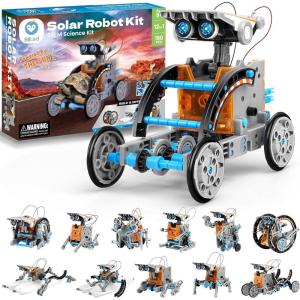 image:imageSillbird Solar Building Robot Kit STEM Gift for Boys Age 813 12in1 DIY Educational Science Toys for Kids Birthday Powered by the Sun Robotics Set with 190 Pieces12in1blue Grey
