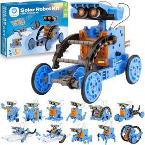 image:imageSillbird Solar Building Robot Kit STEM Gift for Boys Age 813 12in1 DIY Educational Science Toys for Kids Birthday Powered by the Sun Robotics Set with 190 PiecesOrange Blue