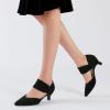 imageRIBONGZ Kitten Heels for Women Closed Toe Comfortable Low Heels Pointed Toe Sexy Slip on Pumps Bridal Party Dressy ShoesBlack