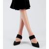 imageRIBONGZ Kitten Heels for Women Closed Toe Comfortable Low Heels Pointed Toe Sexy Slip on Pumps Bridal Party Dressy ShoesBlack
