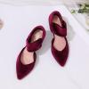 imageRIBONGZ Kitten Heels for Women Closed Toe Comfortable Low Heels Pointed Toe Sexy Slip on Pumps Bridal Party Dressy ShoesBurgundy