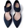 imageRIBONGZ Kitten Heels for Women Closed Toe Comfortable Low Heels Pointed Toe Sexy Slip on Pumps Bridal Party Dressy ShoesNavy