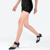 imageRIBONGZ Kitten Heels for Women Closed Toe Comfortable Low Heels Pointed Toe Sexy Slip on Pumps Bridal Party Dressy ShoesNavy