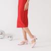 imageRIBONGZ Kitten Heels for Women Closed Toe Comfortable Low Heels Pointed Toe Sexy Slip on Pumps Bridal Party Dressy ShoesPink