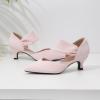 imageRIBONGZ Kitten Heels for Women Closed Toe Comfortable Low Heels Pointed Toe Sexy Slip on Pumps Bridal Party Dressy ShoesPink
