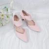 imageRIBONGZ Kitten Heels for Women Closed Toe Comfortable Low Heels Pointed Toe Sexy Slip on Pumps Bridal Party Dressy ShoesPink