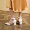 imageRIBONGZ Womens Wedding Shoes Glitter Sparkly Pointed Toe Strappy High Heels Sexy Ankle Strap Pumps Bridal Party Work Dress ShoesHp0022inwhite