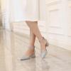 imageRIBONGZ Womens Wedding Shoes Glitter Sparkly Pointed Toe Strappy High Heels Sexy Ankle Strap Pumps Bridal Party Work Dress ShoesHp002glittersilver