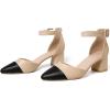imageRIBONGZ Womens Wedding Shoes Glitter Sparkly Pointed Toe Strappy High Heels Sexy Ankle Strap Pumps Bridal Party Work Dress ShoesHp0032innudeblack