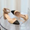 imageRIBONGZ Womens Wedding Shoes Glitter Sparkly Pointed Toe Strappy High Heels Sexy Ankle Strap Pumps Bridal Party Work Dress ShoesHp0032innudeblack