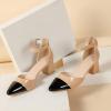 imageRIBONGZ Womens Wedding Shoes Glitter Sparkly Pointed Toe Strappy High Heels Sexy Ankle Strap Pumps Bridal Party Work Dress ShoesHp0032inpattennudeblack