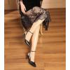 imageRIBONGZ Womens Wedding Shoes Glitter Sparkly Pointed Toe Strappy High Heels Sexy Ankle Strap Pumps Bridal Party Work Dress ShoesHp005black