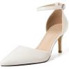 imageRIBONGZ Womens Wedding Shoes Glitter Sparkly Pointed Toe Strappy High Heels Sexy Ankle Strap Pumps Bridal Party Work Dress ShoesHp001white